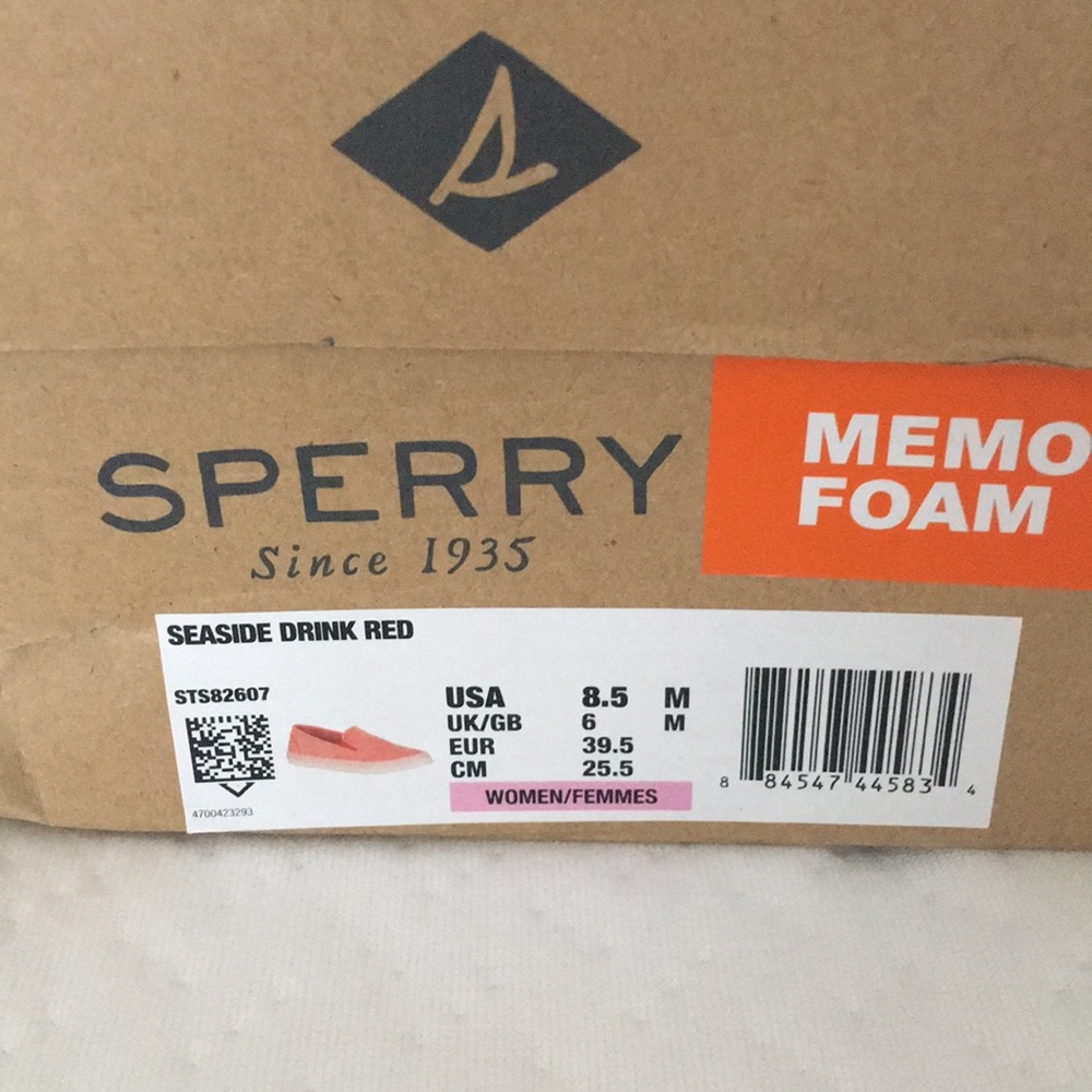 Sperry memory foam seaside drink red 8.5 - Picture 2 of 8